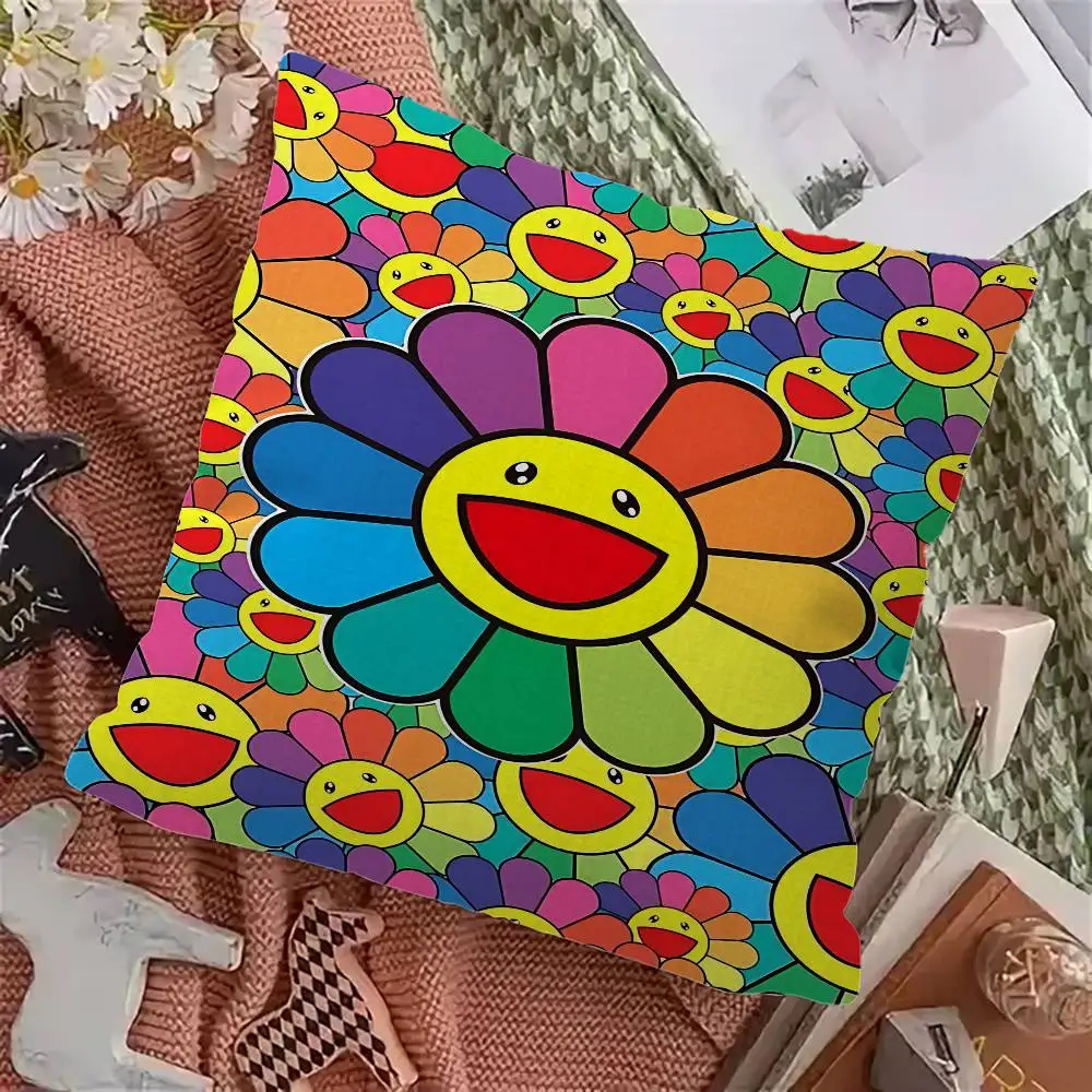 Fashing T-takashi M-murakami 45*45cm Cushion Cover Pillow Cover Decor Pillowcase Home Pillowcase for Couch Pillow
