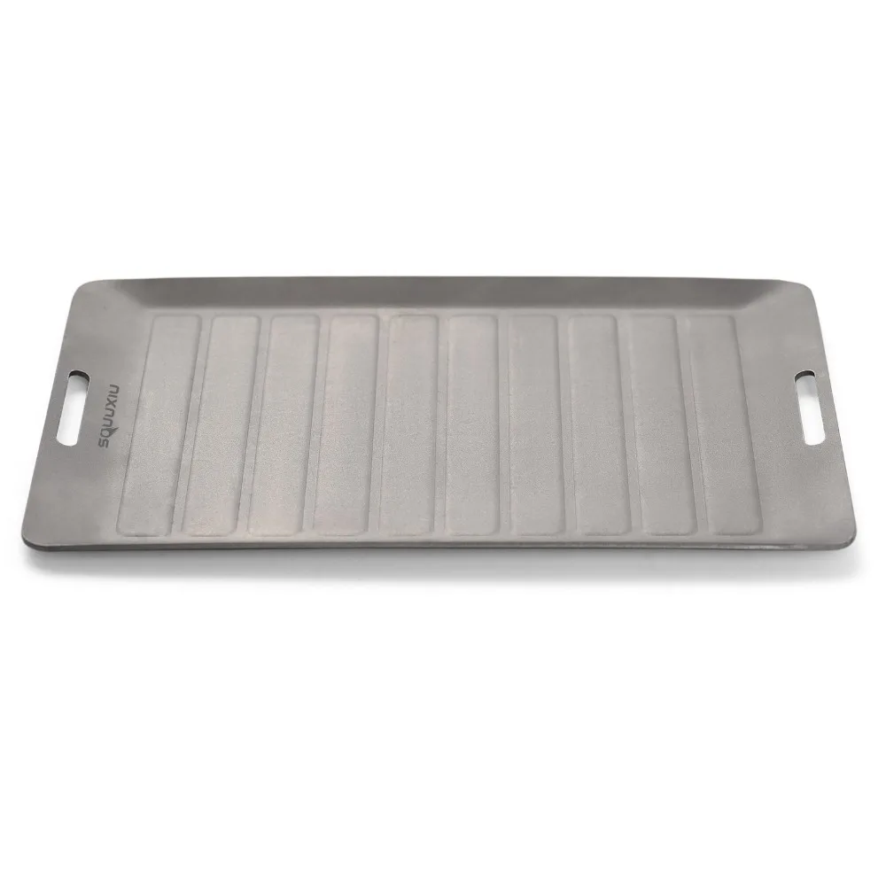 Durable Titanium Camping Grill Pan Lightweight Non Stick Surface BBQ Grill Pan Portable Outdoor Pan Cookware Outdoor Cooking