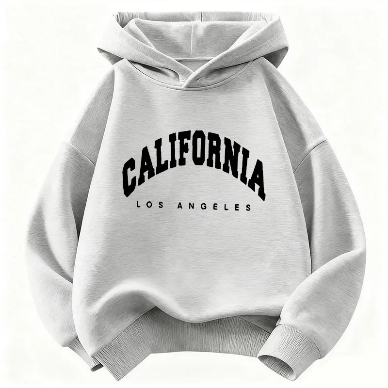 California Hoodie Los Angeles Varsity College Streetwear Vintage Ästhetik Rote Oversized Casual Sport Sweatshirts – Detail 5