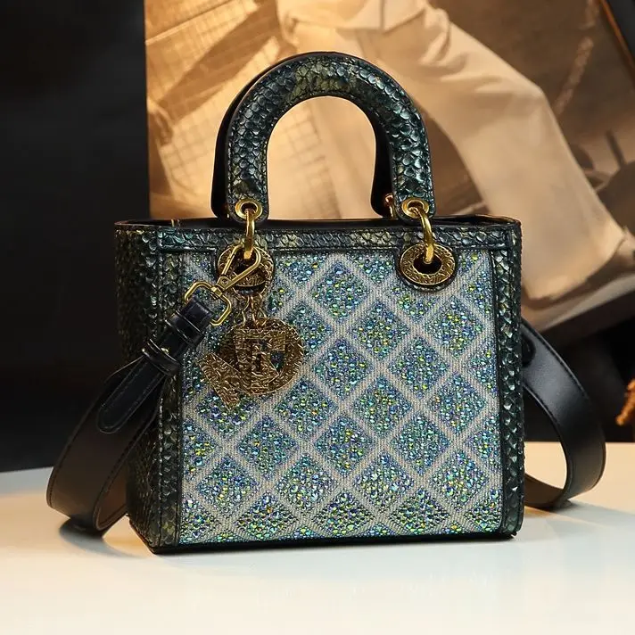 

Full Rhinestone Small Handbag Genuine Leather Luxury Shoulder Bag for Women Crossbody Purse Fashion​