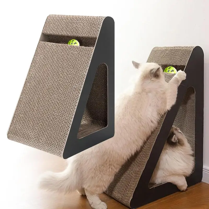 Cat Scratching Cardboard Triangular Pet Cat Scratching Posts Wear-resistant Cat Scratch Pad Claw Grinding Posts Interactive