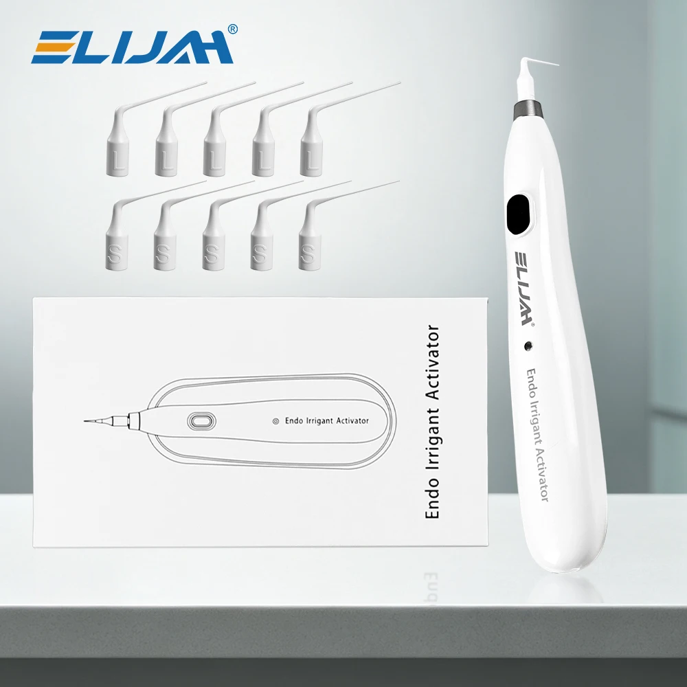 ELIJAH Dental Sonic Activator Dentistry Endo Ultra Activator Vibration Cleaning Irregation Root Canals with 20 Tips Dentist Tool