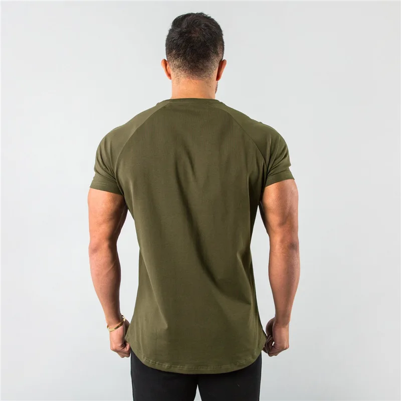 Fitness T-Shirt Men Bodybuilding Short Sleeve Sport Running T-shirt Men Sportswear Workout Shirts Male Men Gym Summer Tops Tee