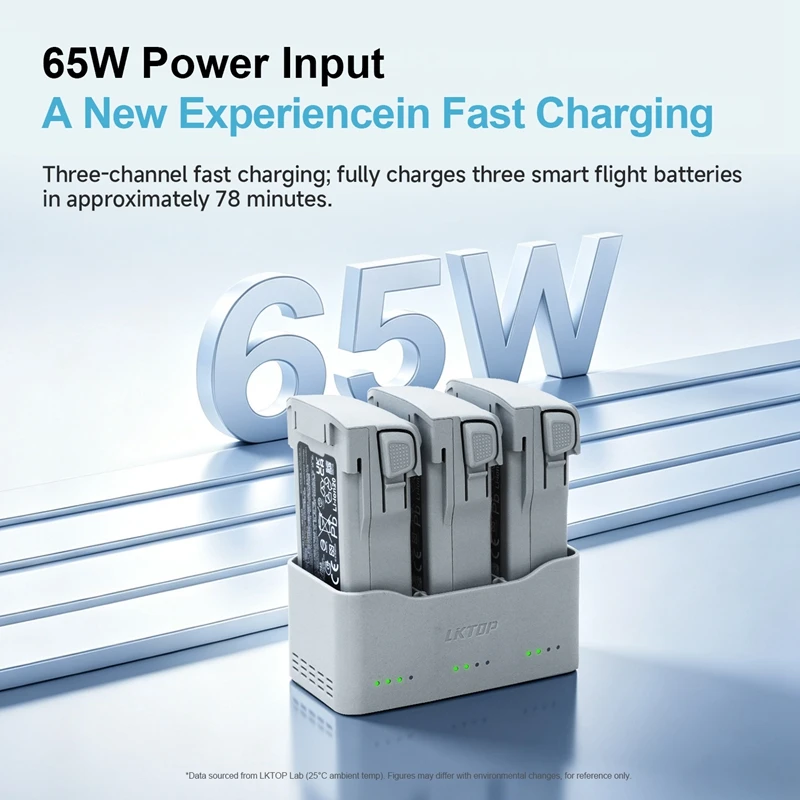 65W Fast Charging Hub For DJI LITO 1/X1 Drone Battery three-way Smart Charger Butler For Lito1/x1 Power Bank Manager Accessories