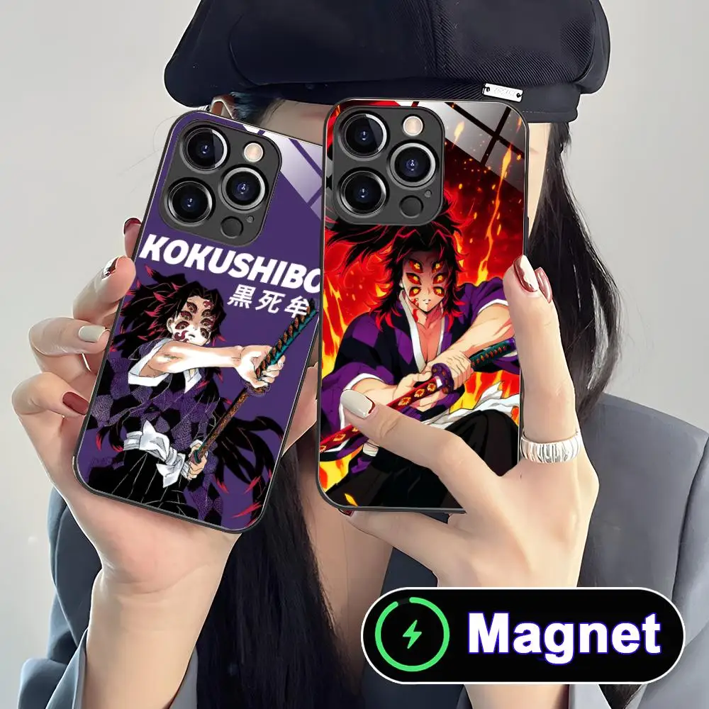 

Blade Extinction Kokushibo Phone Case for iPhone 17 16 15 14 13 12 11 Air Pro Max Plus Mini Glass Magnet Cover