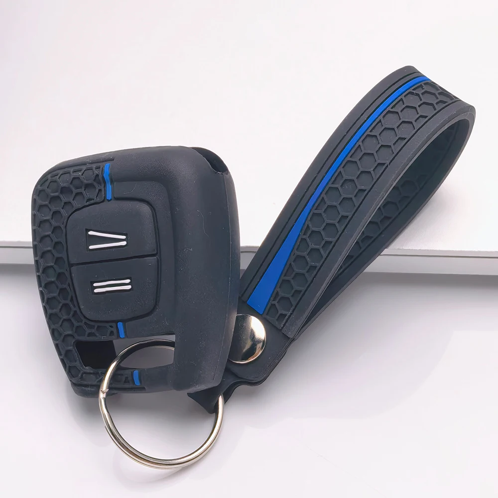 Key Cover for Opel Corsa Astra Adam Cascada Insignia Karl with Keychain Anti-Scratch Shockproof Soft Grip Button Friendly