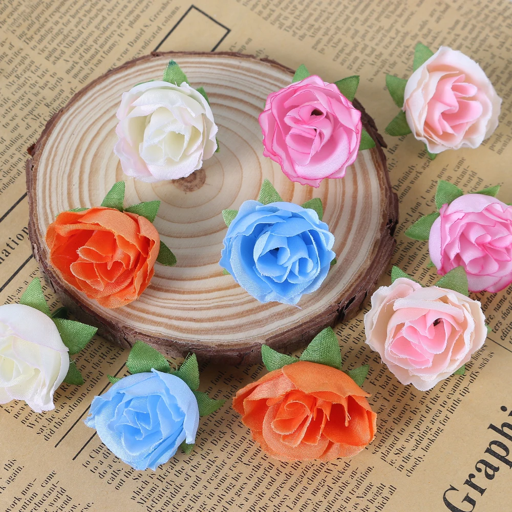 

10/20/50Pcs Mini Rose Artificial Flowers Heads Silk Fake Flower For Home Decor Wedding Decoration DIY Craft Garland Accessories