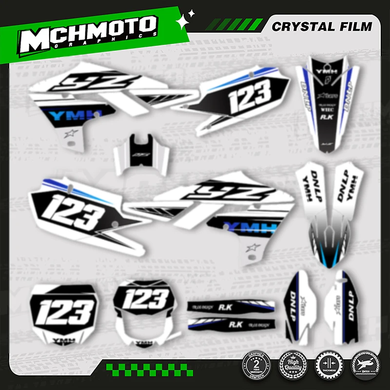 

MCHMFG Graphics Deco Stickers For YAMAHA YZF250 2019-2023 YZF450 18-22 WRF450 19-22 WRF250 20-23 Number Name Customize