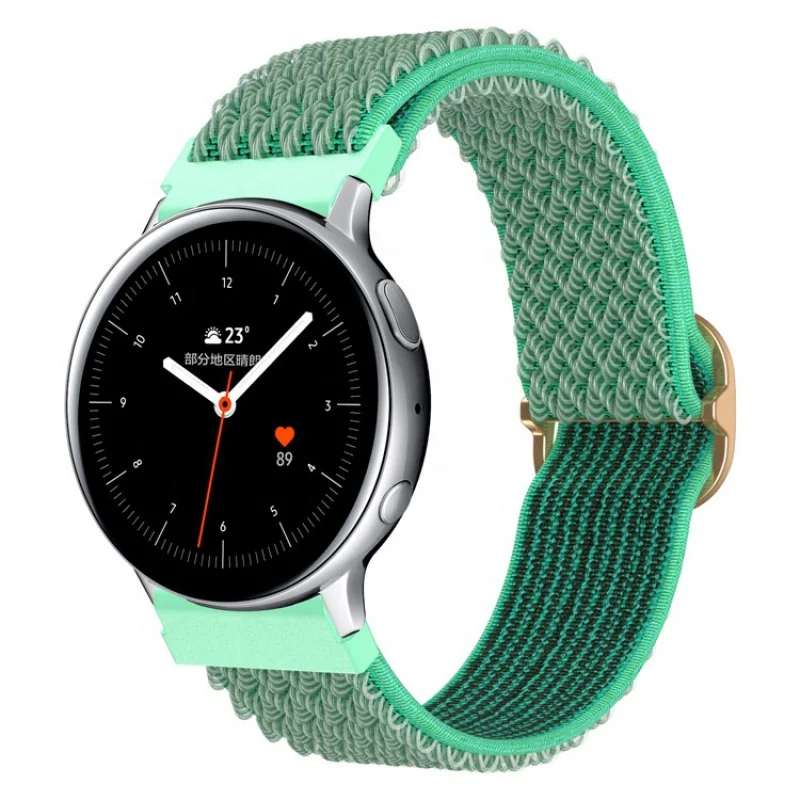 Bracelet de montre en nylon réglable pour Samsung, motif de vague, commandé, doux, respirant, tressé, 20mm, 22mm