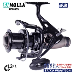 2024 Metal Carp Fishing Reel Double Unloading Distant Wheel  Saft Water Surf Peche Spinning Reels Carretilha De Pesca 23kg Drag