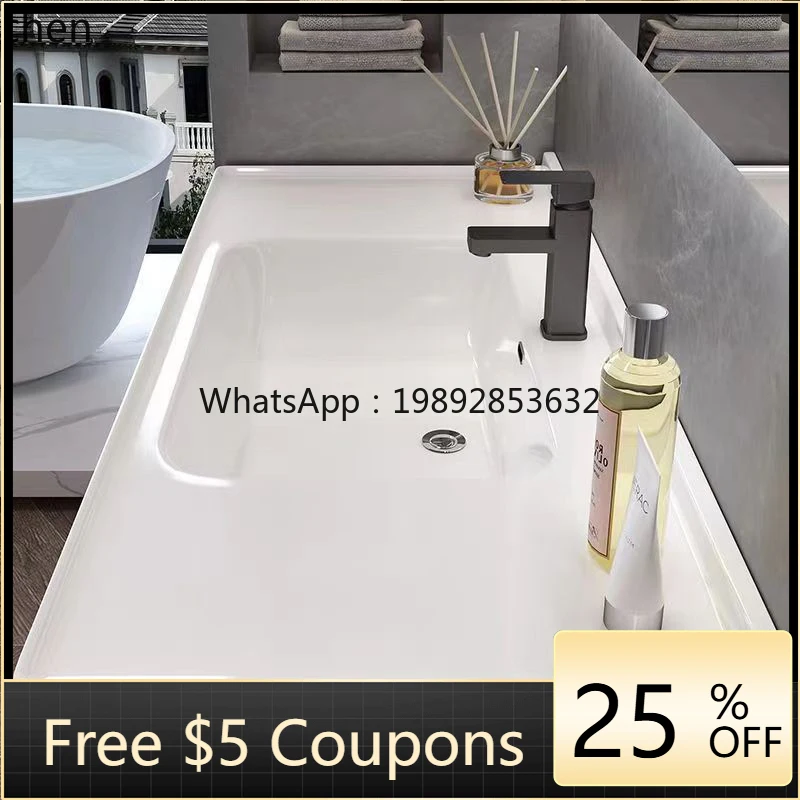 

Solid Wood Bathroom Set Toilet Wash Table Ceramic Integrated Wash Table Washbasin Cabinet Combination