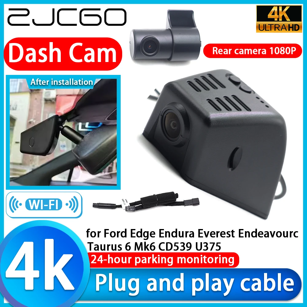 

ZJCGO for Ford Edge Endura Everest Endeavourc Taurus 6 Mk6 CD539 U375 4K DVR Dash Cam Car Camera Sony Lens 2160P Video Recorder