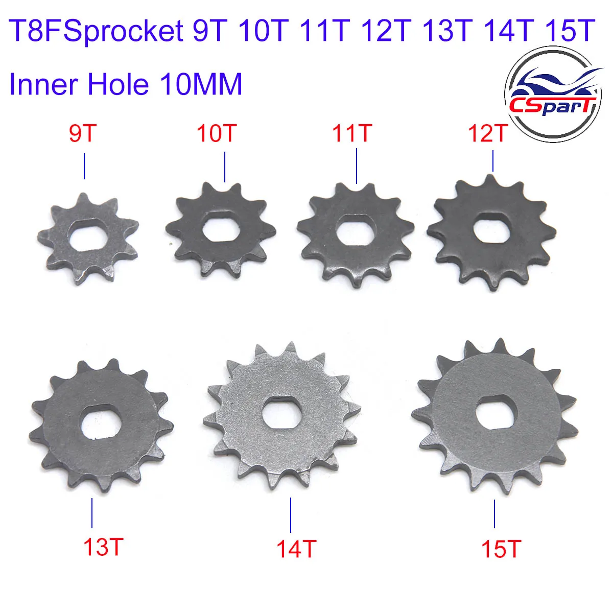 15 Tooth 15T T8F Oval 10MM Razor EVO X-Treme IZIP Gear Sprocket 500W 800W 1000W Electric Motor Scooter
