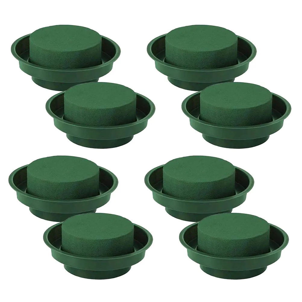 

8Pcs Floral Foam Rounds Green Round Wet Foam Blocks DIY Flower Arrangement Kit for Wedding Banquet Centerpieces Fresh Flower