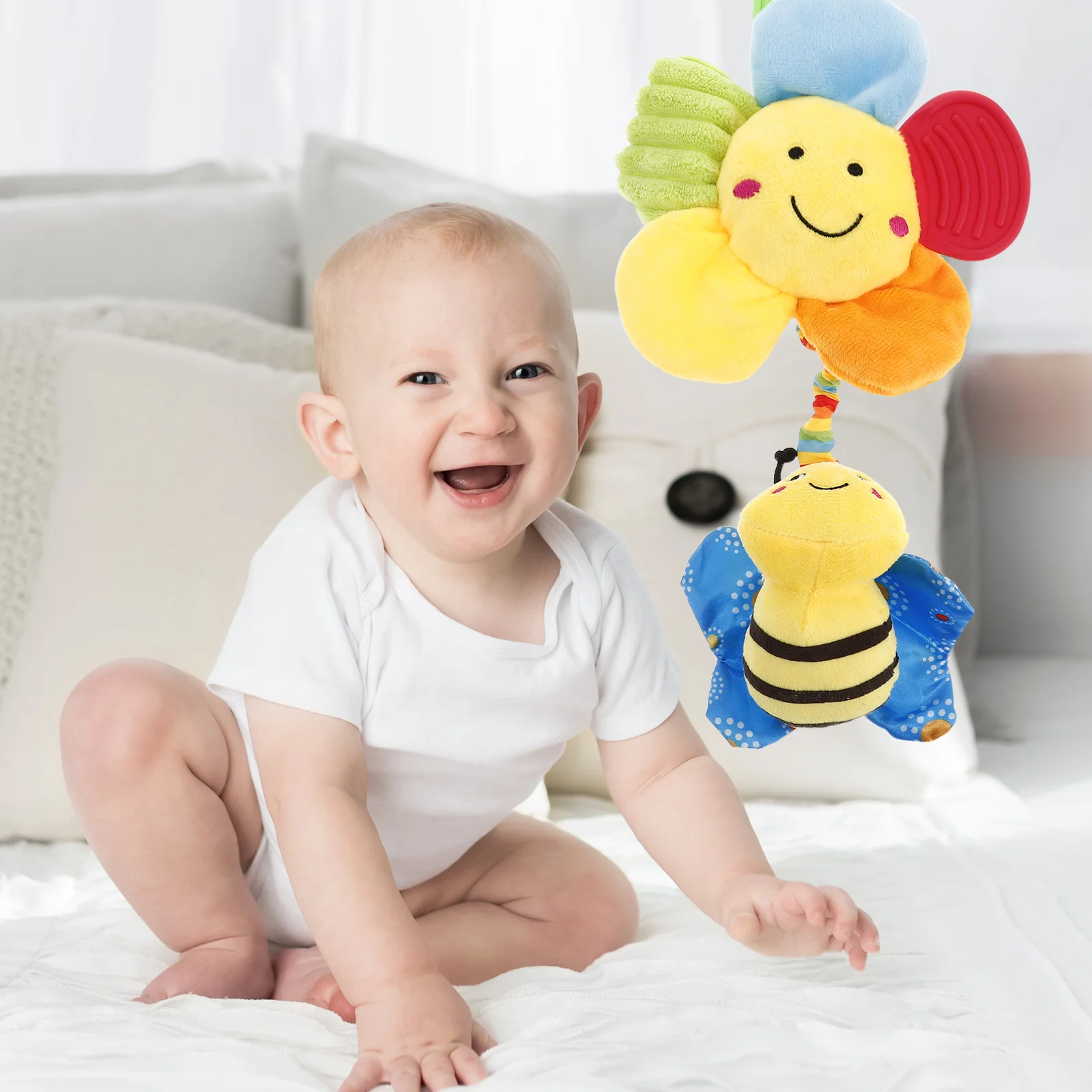 Schattige bij hangend decor voor babywieg kinderwagen pasgeboren zacht zintuiglijk geluid kauwen veilig ontwikkelingsspel accessoire