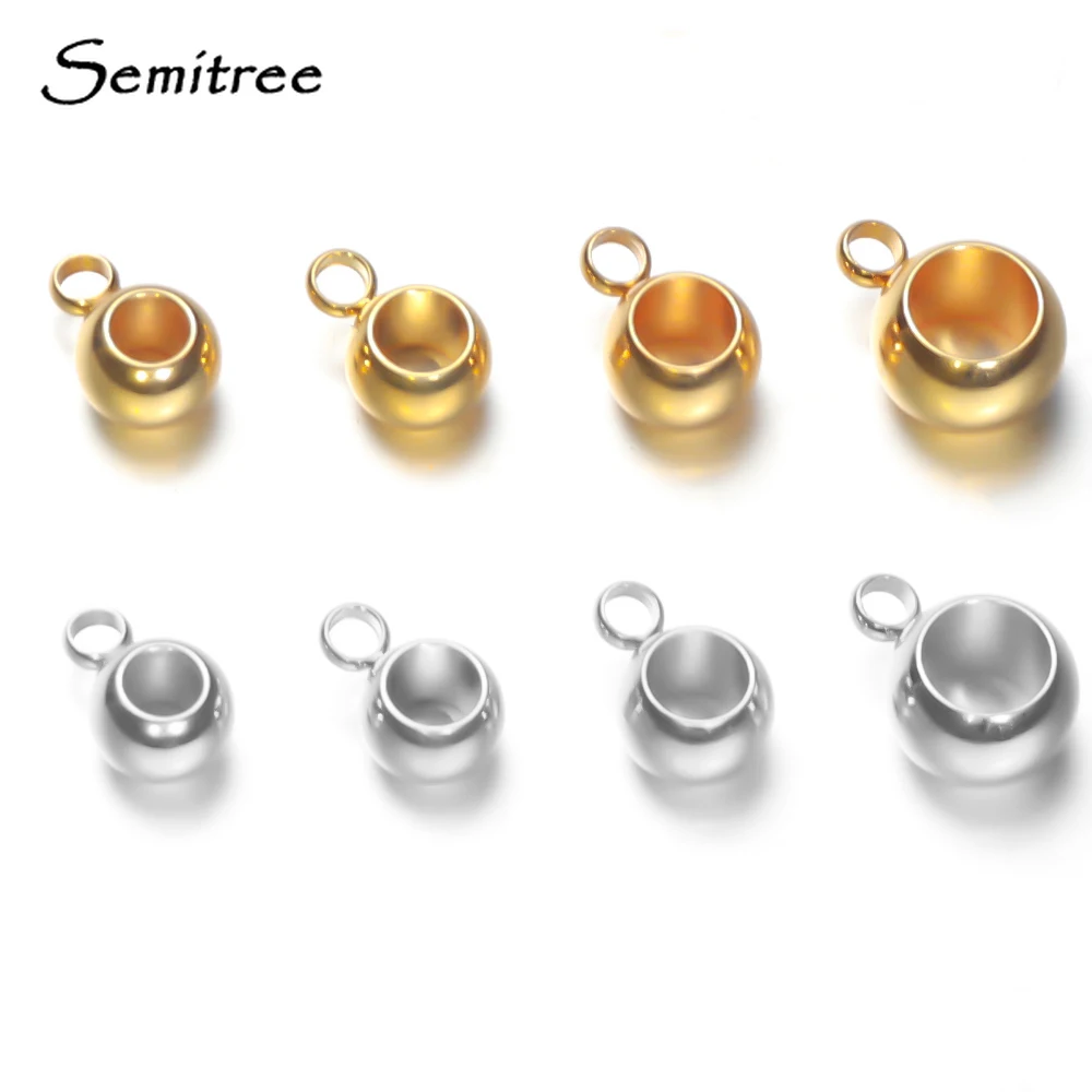 20pcs Gold Color Stainless Steel Spacer Beads Loose Loose Beads Big Hole Positioning Beads DIY Charm Bracelets Jewelry Making