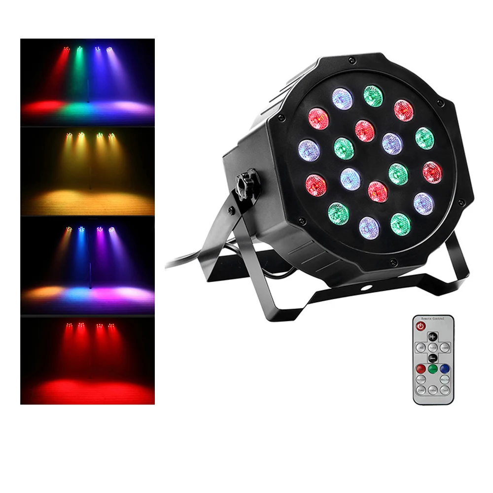 Lumières de Scène LED avec Télécommande, Commande Vocale, Console DMX, Contrôlable, Convient pour Bar Chang, 18 Par