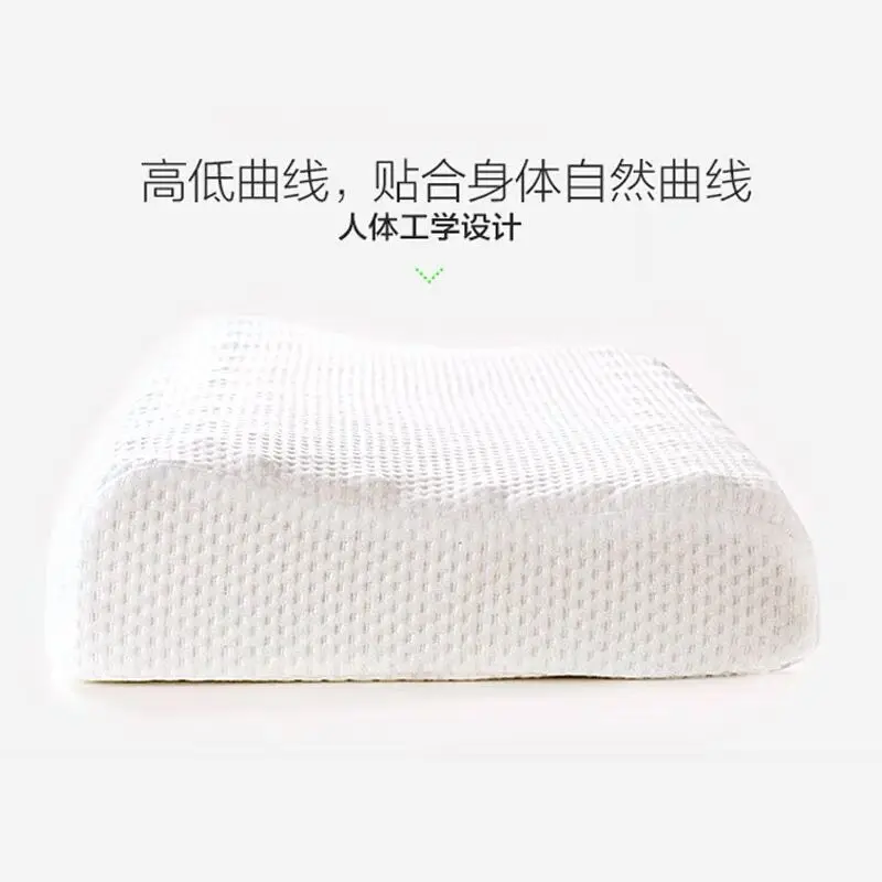 Pure Latex 55x35cm Thailand Pure Natural Latex Pillow Remedial Neck Protect Vertebrae Health Care Orthopedic Pillow Slow Rebound