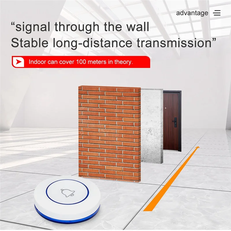 A64K Wireless Restaurant Calling System 5Table Call Button Transmitters 1Watch Pager, Restaurant Waiter Service Bell Buzzer