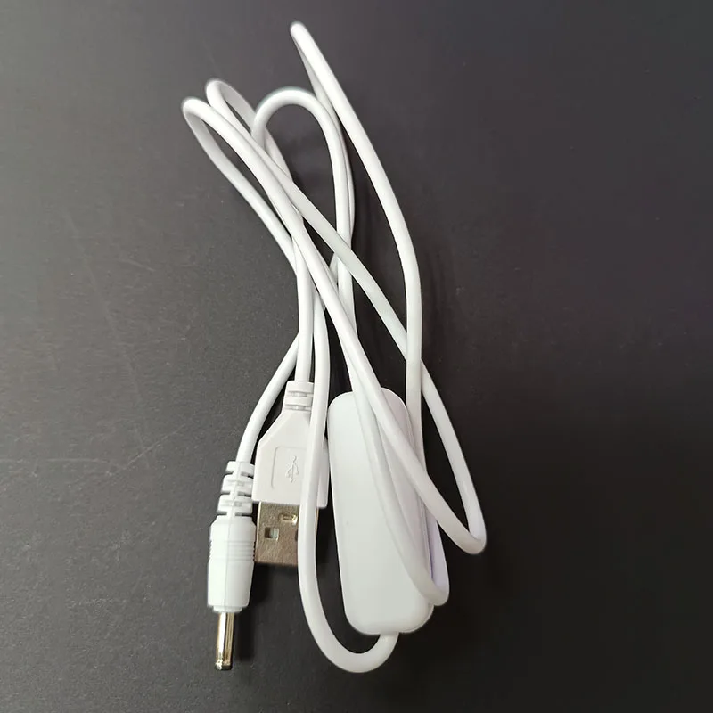 white DC 5V 1m 1.5m Switch Power Supply Wire USB Male to DC male 3.5x1.35mm Connection extend Cable wire 501 Button ON OFF q1