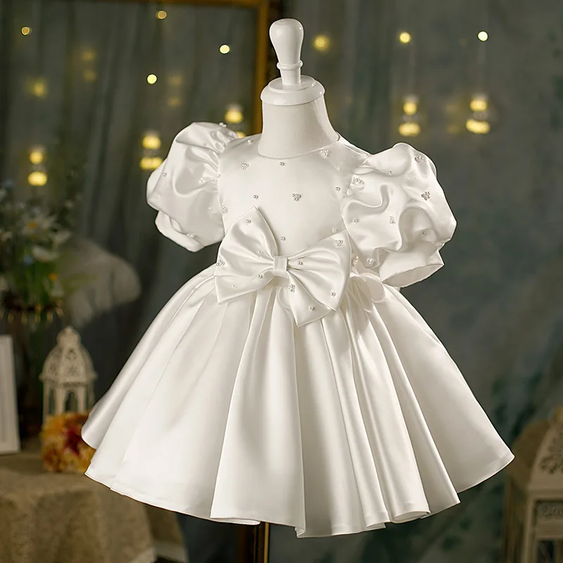 Kinder prinzessin kleid, Mädchen geburtstags feier, flauschiges Kleid, weiße Blumen mädchen hochzeit, kleines Mädchen kleid, High-End