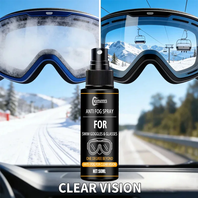 Fasilawei Long-Lasting All-Purpose Anti-Fog Spray for Glasses Swimming Gear & Ski Masks - Enhancer Clarity