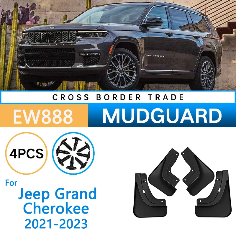 

4pcs Car Fender for Jeep Grand Cherokee 2021 2022 2023 Auto Mud Flaps Guard Wheel Front Rear Splash Flap Accessorie Anti-dirty