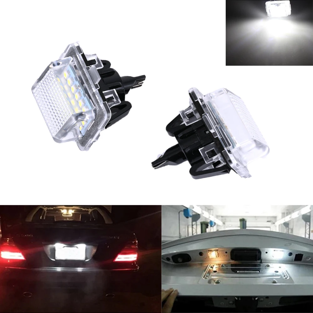 

2Pcs Car LED Number License Plate Light Canbus No Error Turn Signal for Mercedes-Benz W204 W204 5D W212 W216 W221W216 C207 C21