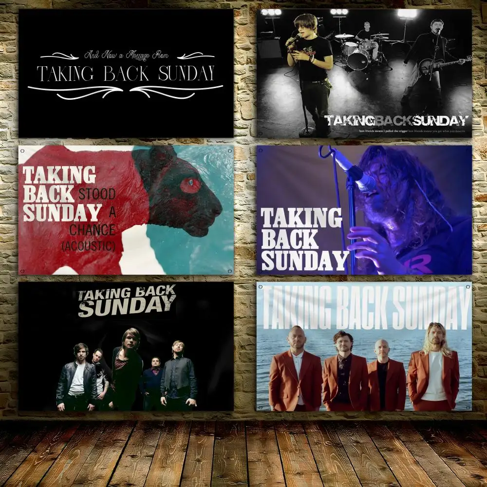 TAKING BACK S-SUNDAY Rock Flags 3x5 Ft custom Banner for Garage Door room decor Wall Out Decoration With Metal buckle