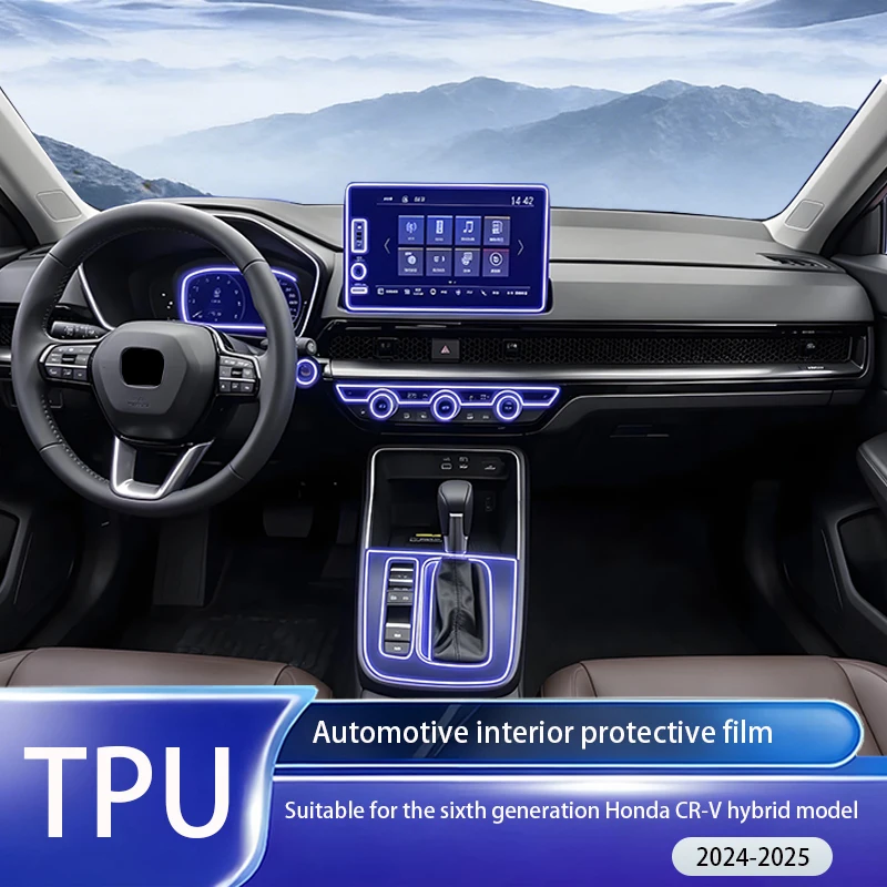 

Fit for Honda CR-V Hybrid 6th Gen 2024-2025 Transparent TPU PPF Film Gear GPS Panel Center Console Anti Scratch Interior Protect