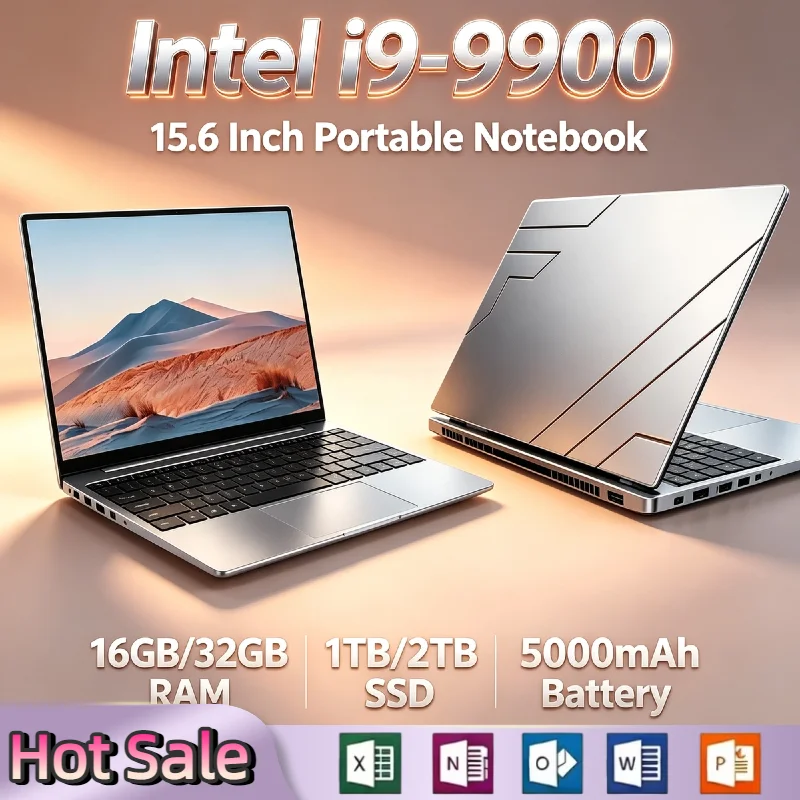 Intel i9 9900 15.6 Inch Laptop 5.0GHz Turbo 16GB RAM 2TB SSD UHD 630 8C 16T Mobile Workstation Gaming Pro
