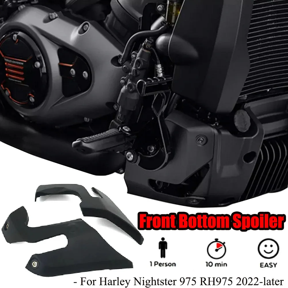 

Совершенно новый подходит для Harley Nightster 975 RH975 2022, черный передний нижний спойлер для мотоцикла, брызговик, защита для подбородка Air Dam, обтекатель