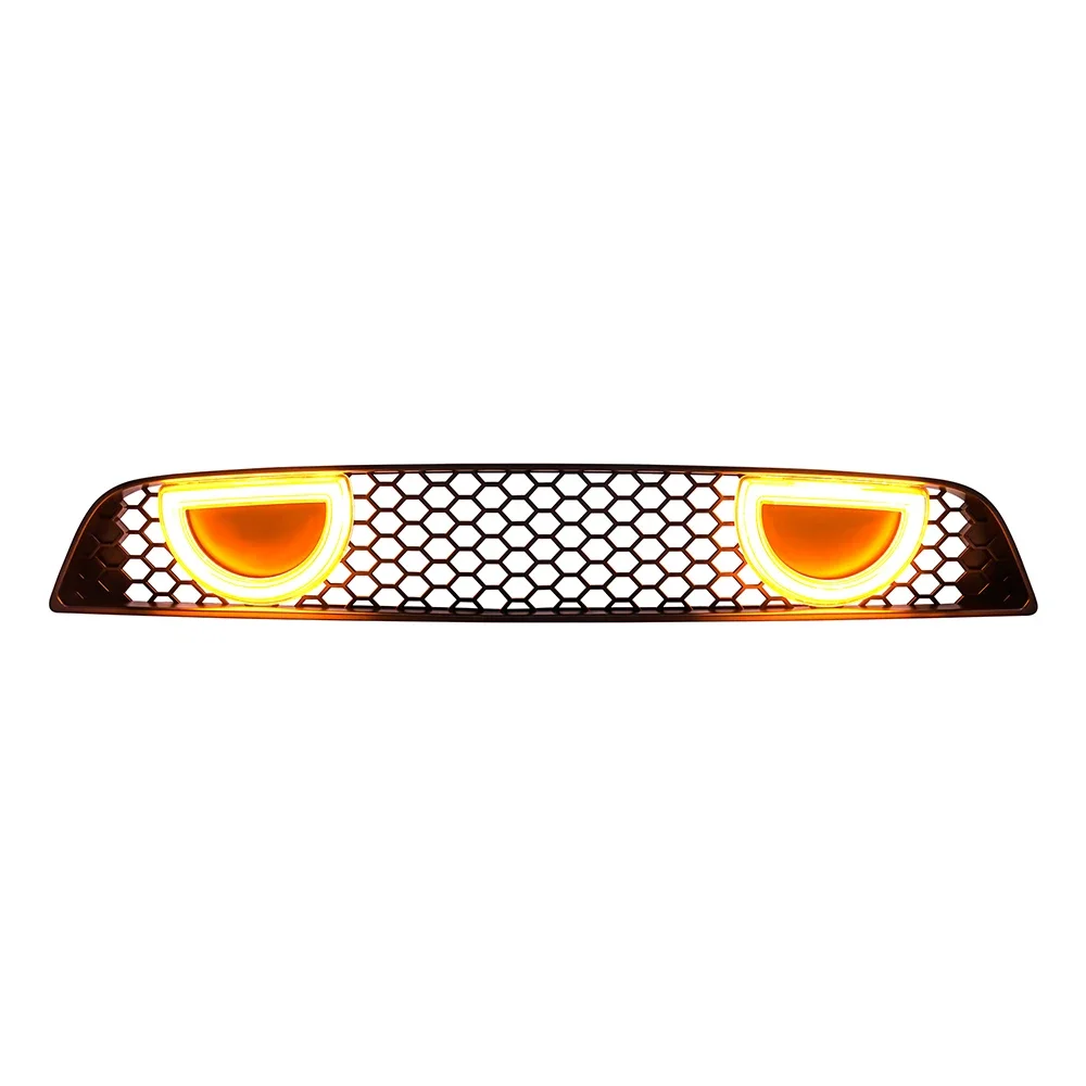 Front Mach 1 Style Grille Bumper Grill Car Grills With DRL & Turn Signal Lights For 2013 2014 Ford Mustang Matte Black NEW ABS