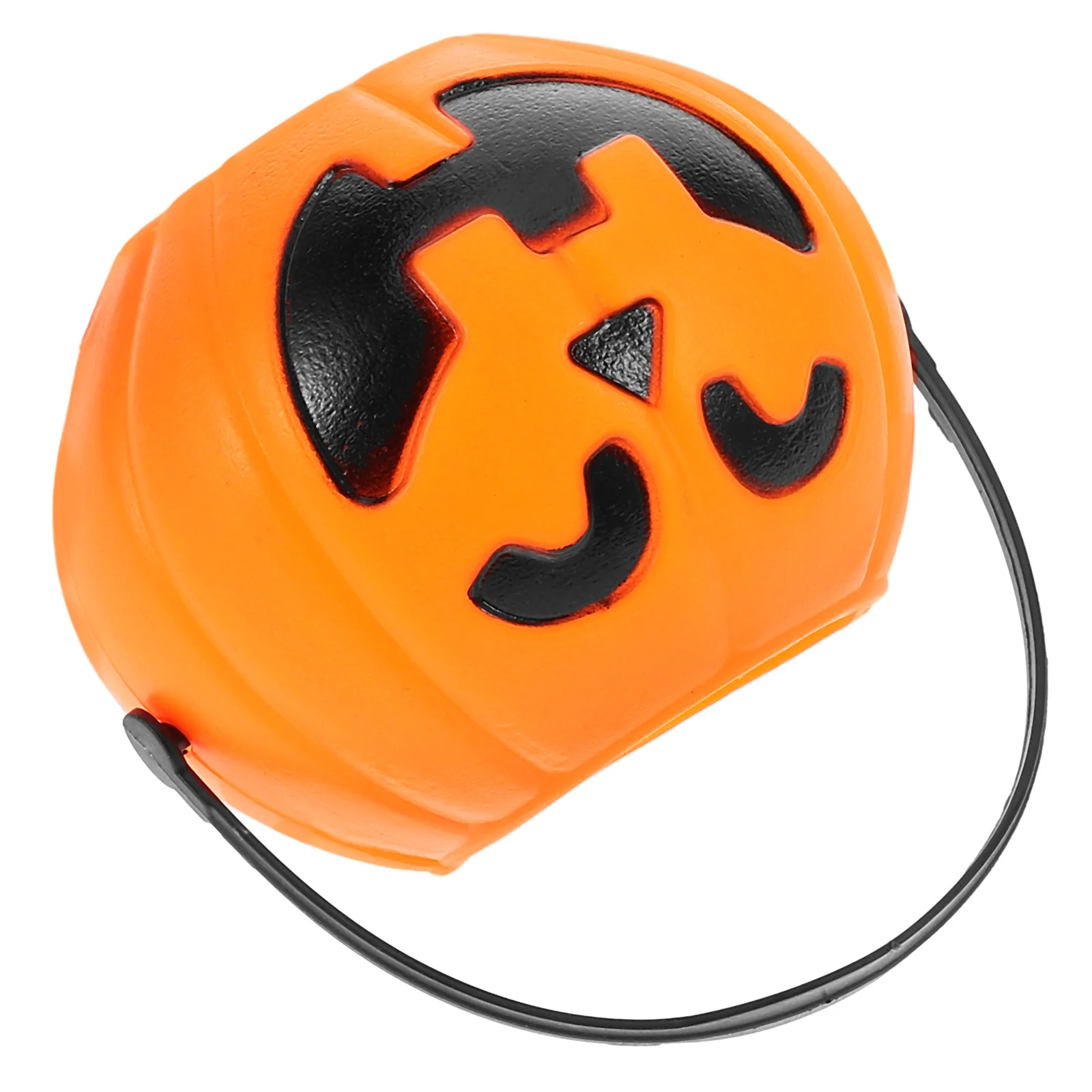 

Halloween Pumpkin Bucket Portable 7cm Pumpkin Candy Pail Trick Treat Candy Holder Black Face Eco-Friendly