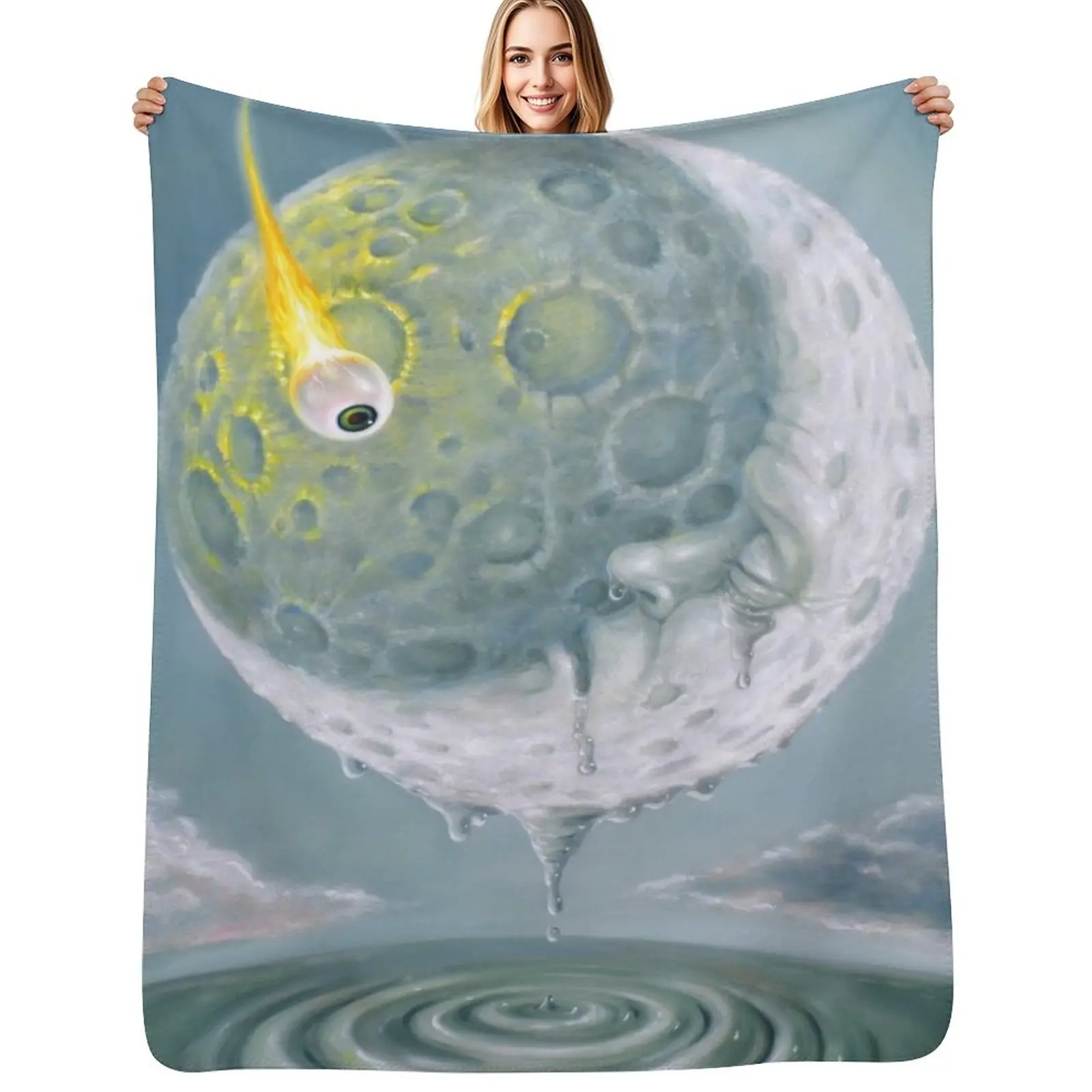 Freak Out in a Man-in-the-Moonage Daydream Throw Blanket Color Fast Cozy Throw Blanket