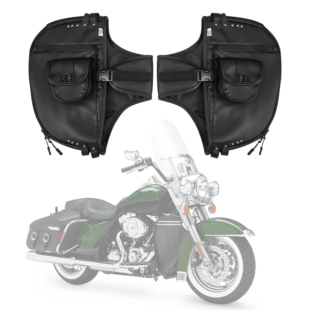 Motorcycle Bag Synthetic Leather Engine Bar Covers for Touring Models Street Glide Road King Road Glide Electra Glide 1980-2022