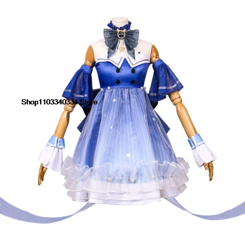 Game Infinity Nikki Shiny Bubbles Cosplay Costume Wig Lolita Skirt Blue Dress Women Kawaii Halloween Dress-Up Role-Play Outfit