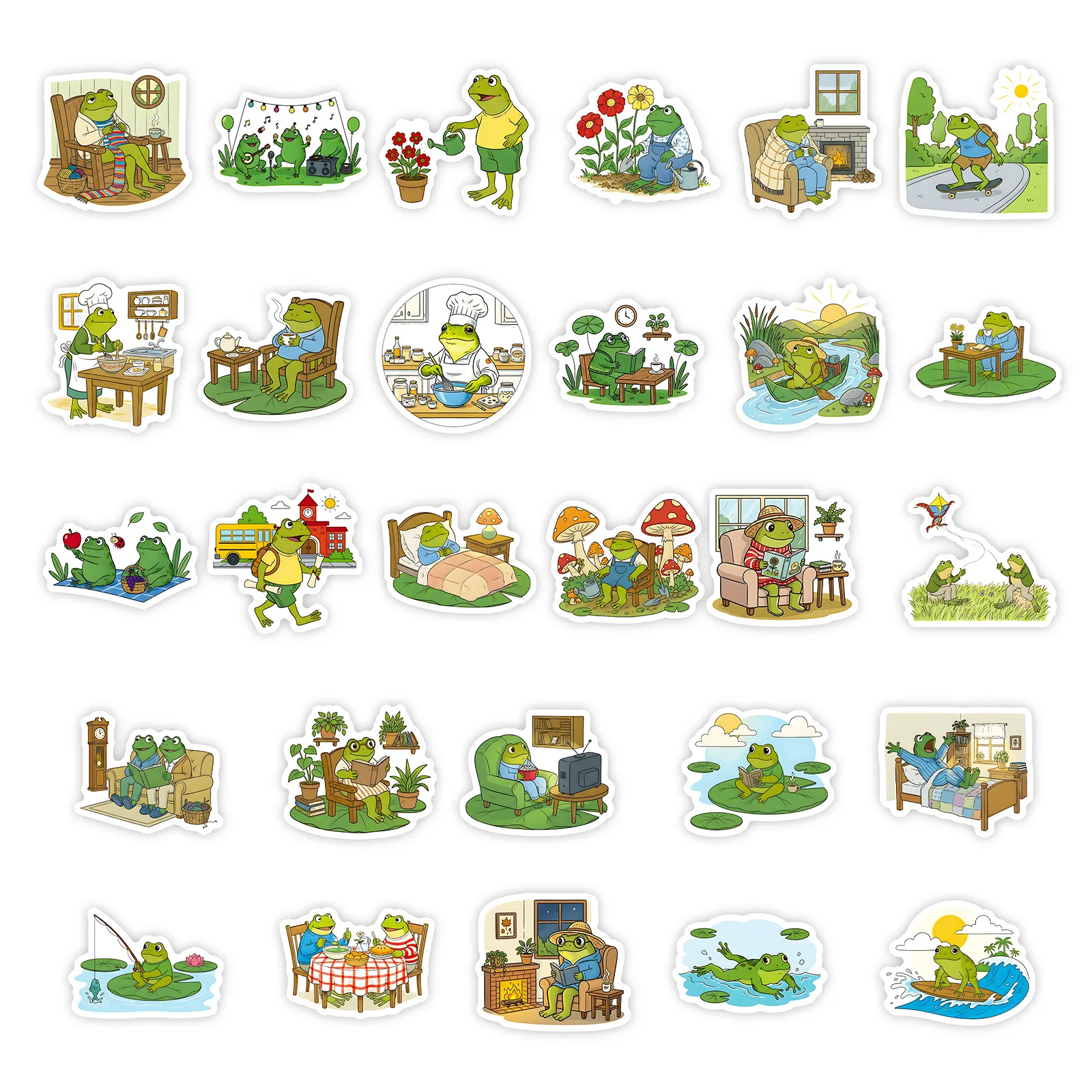56 pçs bonito sapo rotina diária adesivos dos desenhos animados engraçado graffiti decoração diy notebook mala guitarra geladeira telefone decalques