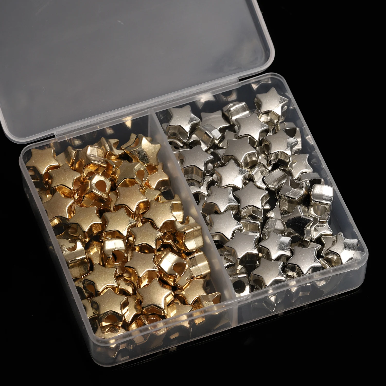 

100pcs/Box 9x6mm Kit Golden Silvery Mixed Star Shape CCB Loose Spacer Beads For Jewelry Making DIY Bracelet Necklace Accessories