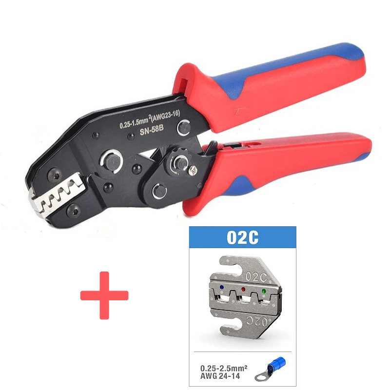 

SN-58B DuPont Terminals Crimping Pliers Jaws Kit for XH2.54 JST2.54/Tube/Insulation Terminals Electrical Clamp Mini Tools Set