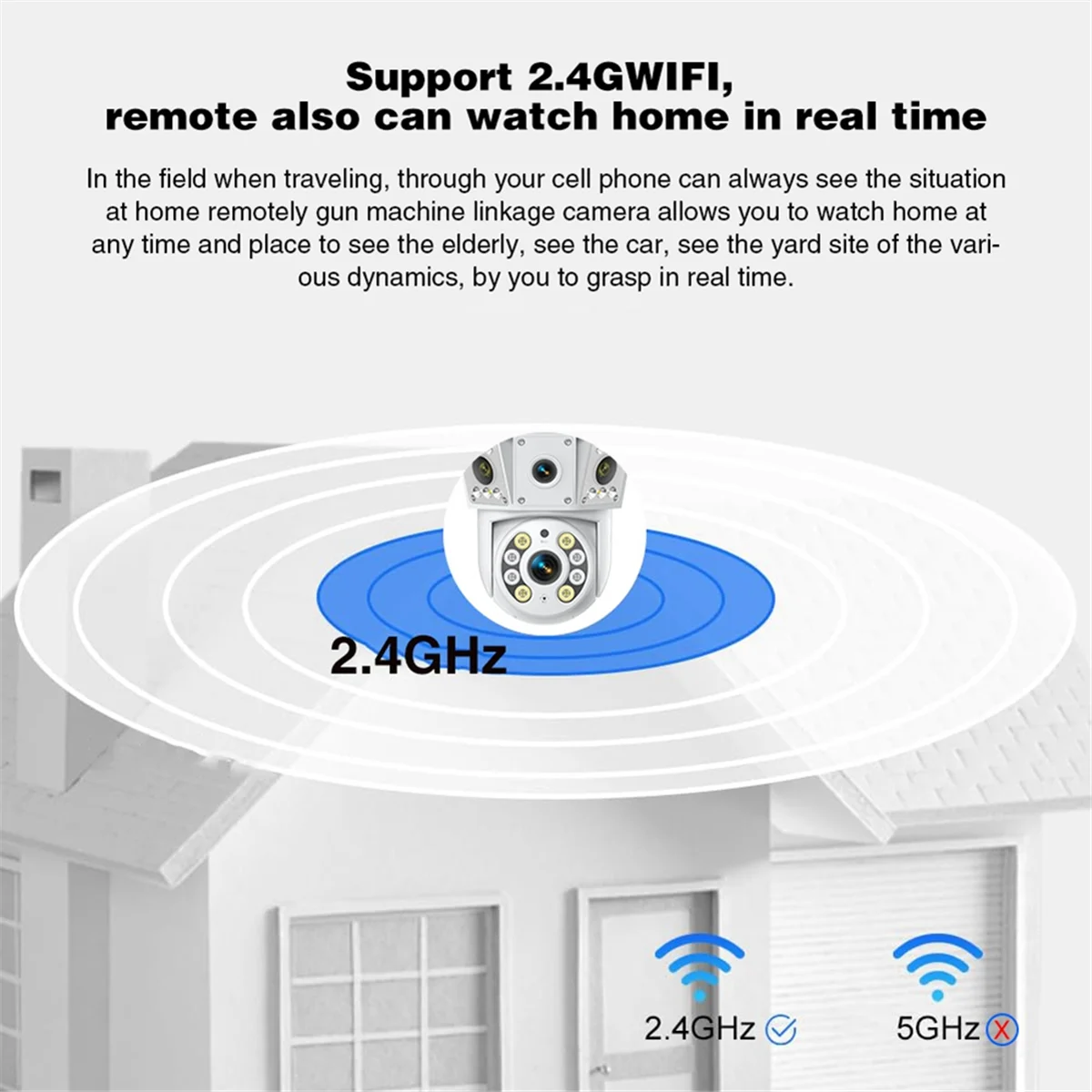 New 1080P Wireless WIfi Camera Outdoor Multi Lens Surveillance Camera, Two Way Intercom Night Vision Baby Monitor