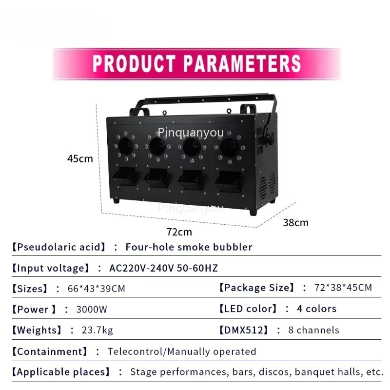 3000W LED Bubble Smoke Fog Machine Automatic DMX512 Control Aluminum Party Fogger for Weddings