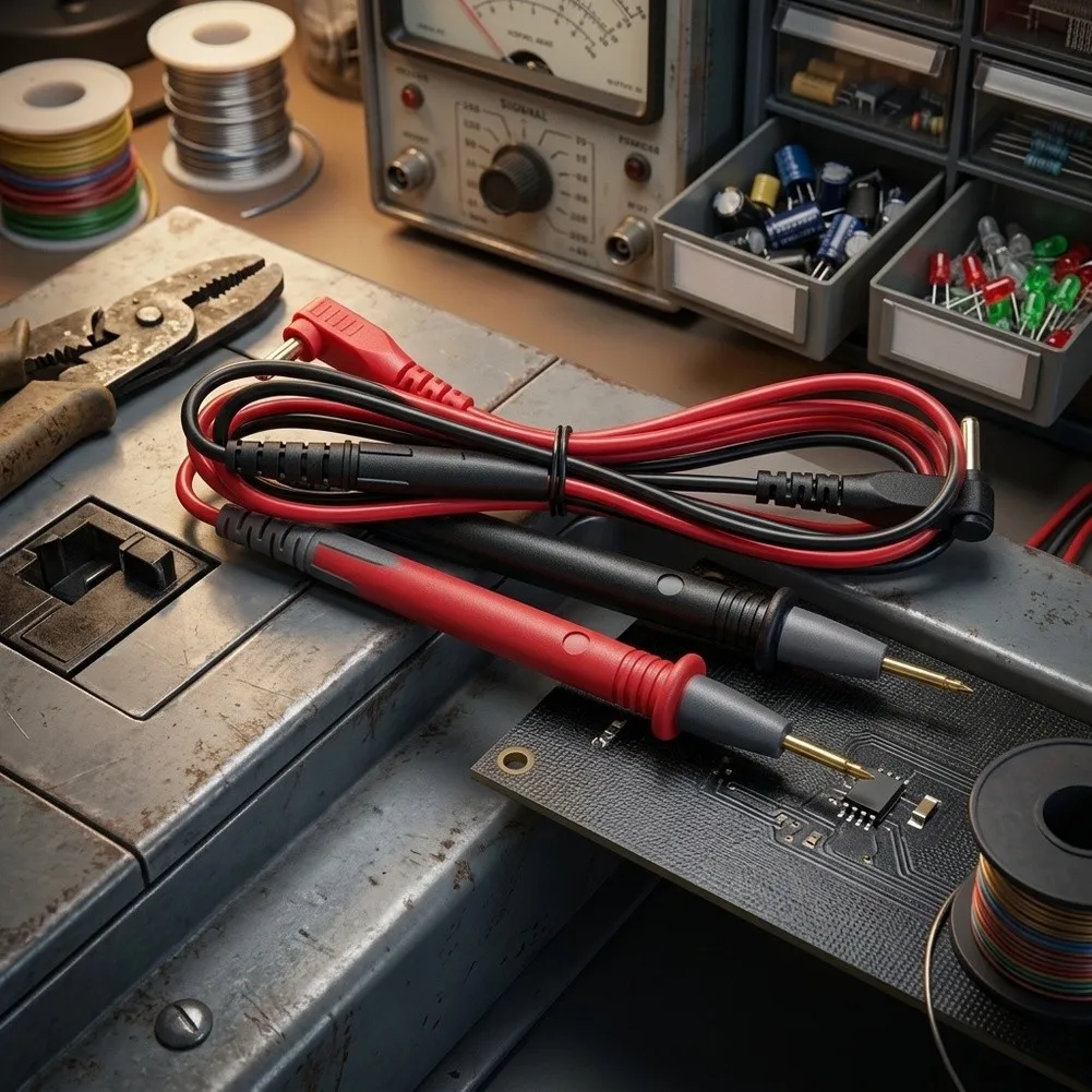 20A Multimeter Test Probes, Thick Wire Replace Leads With Metal Needles And Alligator=Clips For Accurate Voltage Current Measure