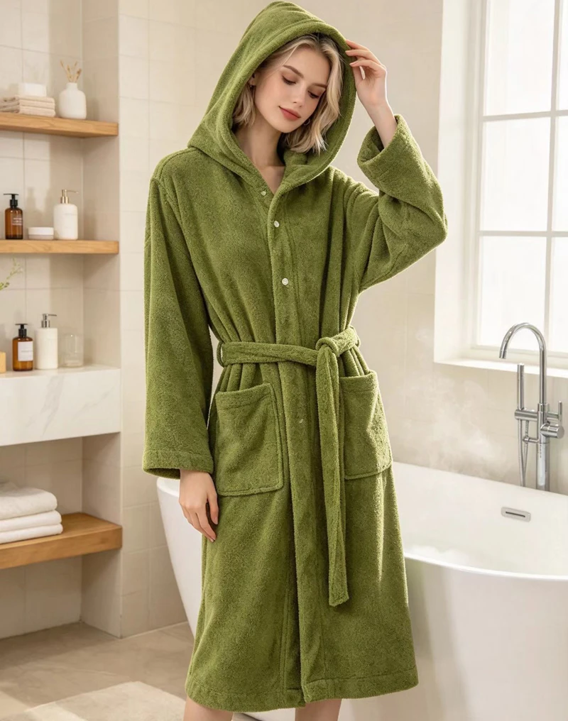 2026-autumn-winter-new-pure-cotton-robe-couples-sleepwear-terry-towel-hooded-kimono-bath-gown-home-dress-men-women-loungewear