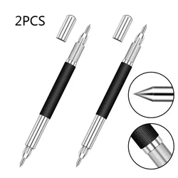 Double End Steel Tip Scriber Clip Pen Ceramics Glass Shell Metal Construction Marking Tools 137mm Drop Shipping