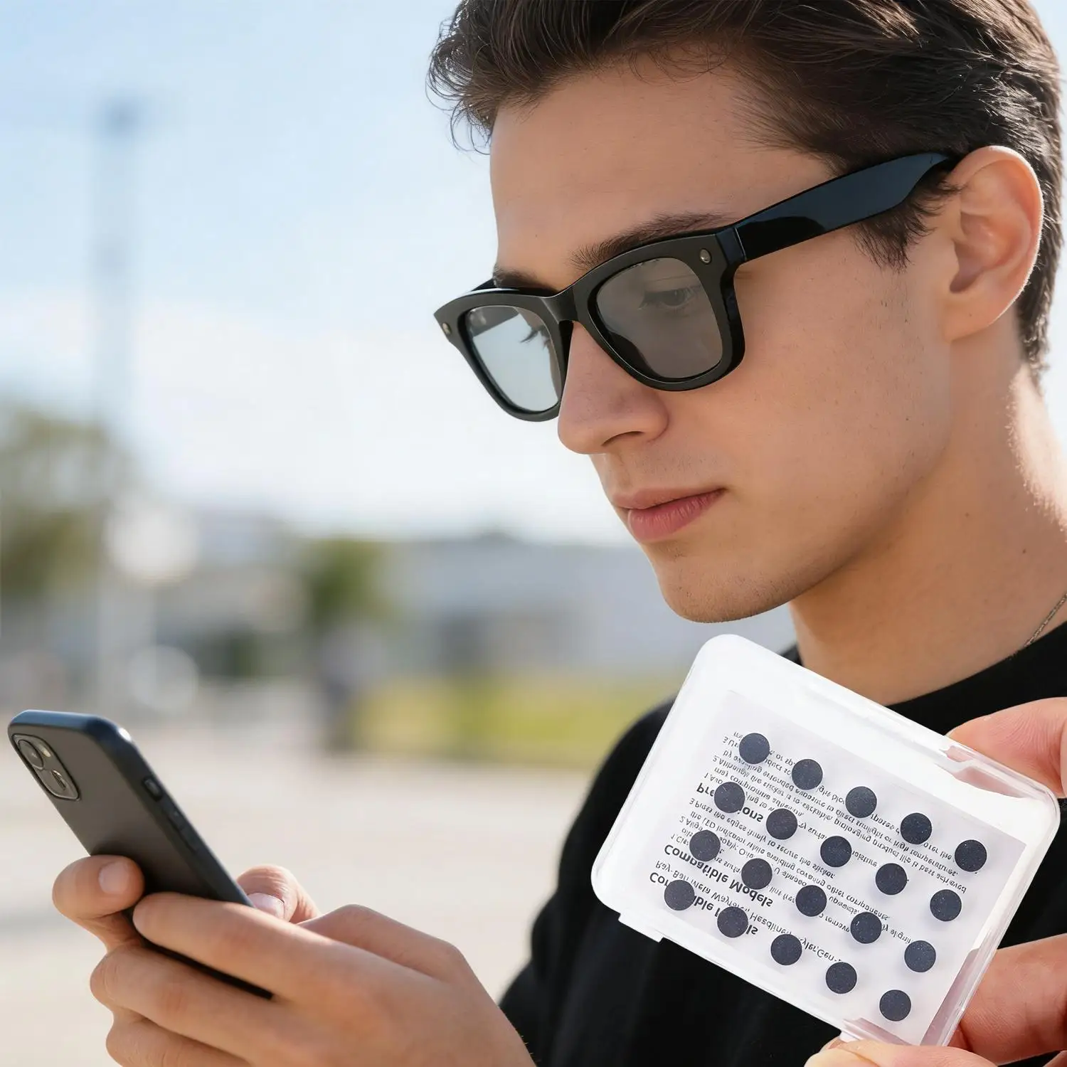 Naklejki z osłonami przeciwsłonecznymi LED do okularów Ray-Ban Meta Wayfarer/Skyler/Headliner Gen1&2/Oakley Meta HSTN Smart Glasses — zdjęcie produktu 4