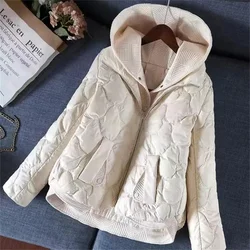 2024 Winter New Korean Jacket Women Parkas Hooded Thick Down Cotton Padded Parka Jacket Short Coat Slim Warm Outwear Female