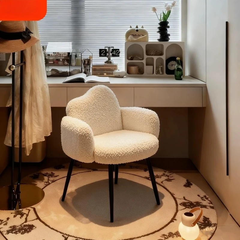 

Office Computer Chair Cream Style Makeup Chair Female Bedroom Backrest Chair Household Dressing Stool Living Room Furniture
