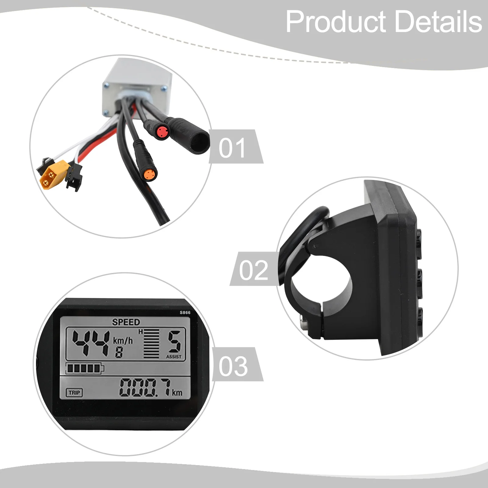

Electric Motor Brushless Controller Kit For 17A 24V/36V/48V 250W/350W Motor With LCD Display Waterproof Connector 1T5 Cable