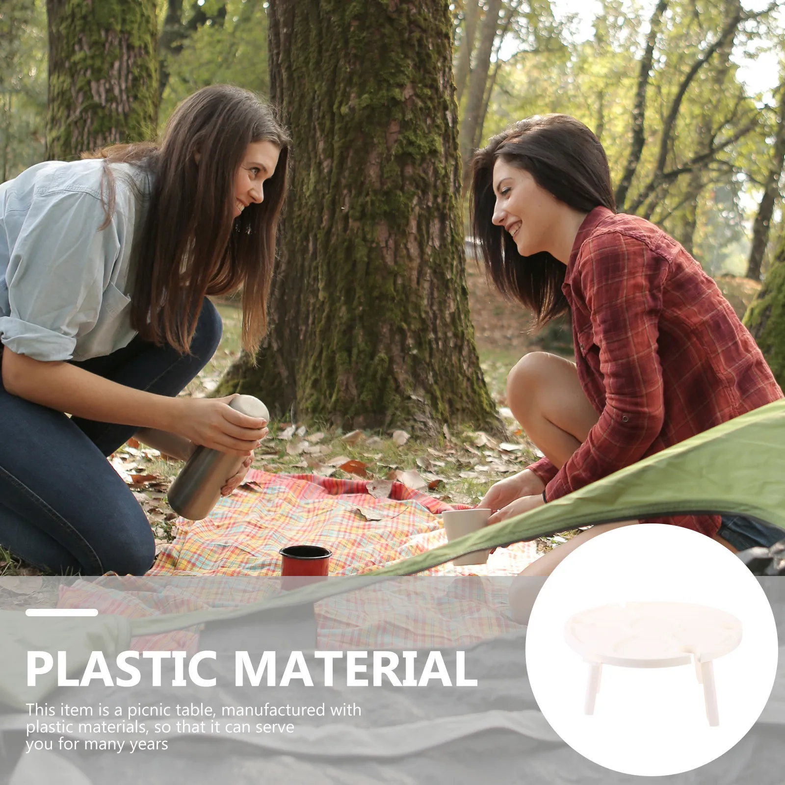 Foldable Round Picnic Table – Lightweight Portable Outdoor Table for Camping, Parties, Holidays & Backyard Use